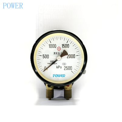 Black Steel Case Duplex Pressure Gauge