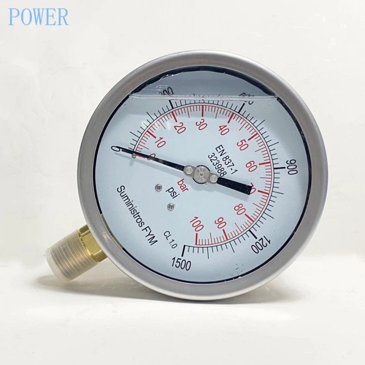 Bottom Connection Glycerin Filled Pressure Gauge