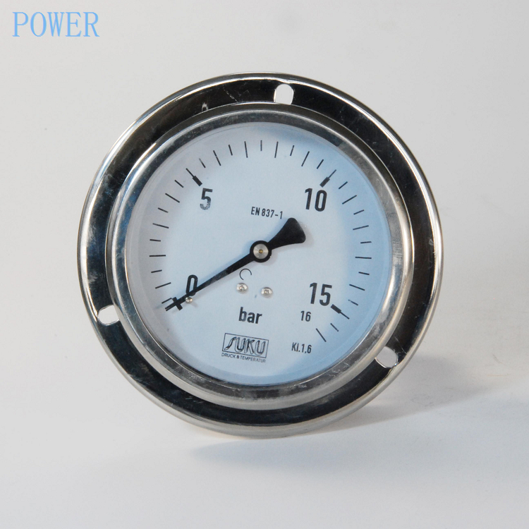 Panel Mount Glycerin Filled Pressure Gauge With Flange